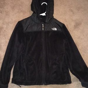 Black North Face Zip-up jacket (With hood)